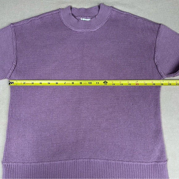 Womens Pullover Sweater Small Purple Ribbed Spring Pastel Boxy Slouchy Soft Girl - Picture 9 of 12